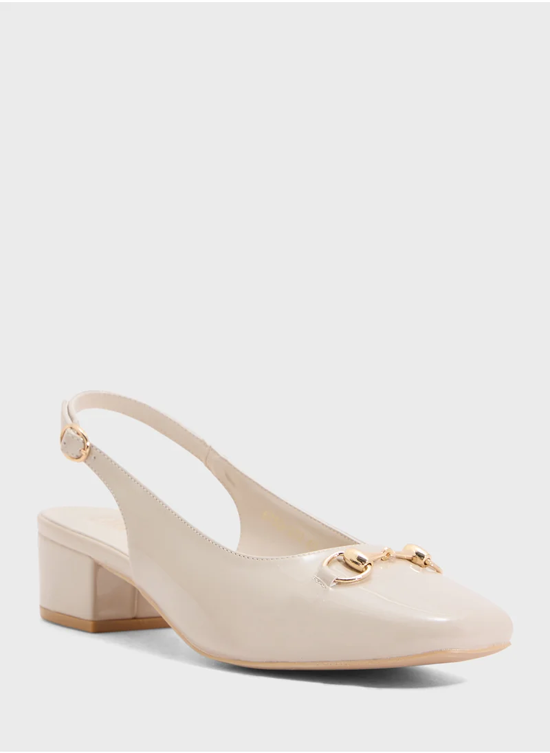 ELLA Block Heeled Slingback  Pump