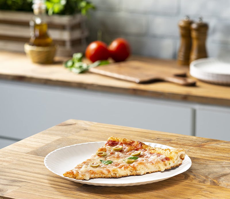 Comfy Package [9 Inch - 200 Count Disposable Uncoated Paper Plates - White - Image 3