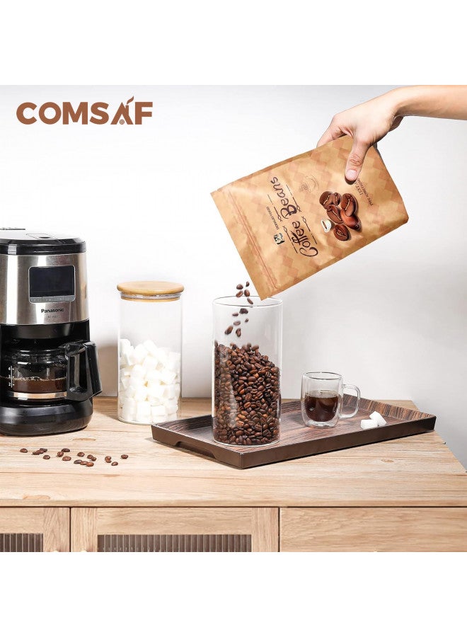 ComSaf Airtight Glass Storage Canister with Wood Lid(44oz), Set of 3 Glass Jars with Lids, Clear Food Storage Container Jar with Sealing Lids for Flour Cereal Rice Oat Sugar Tea Coffee Beans, Round - Image 4