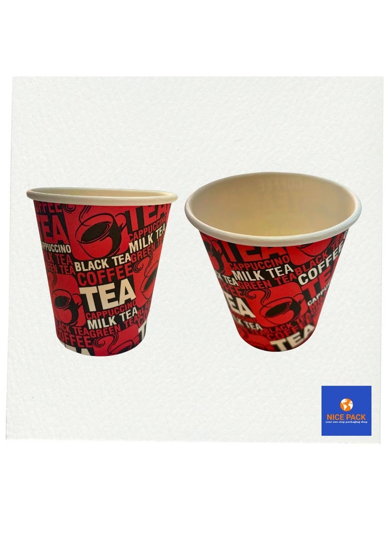 Nice Pack 100-Pieces 6.5oz Printed Paper Cups, Disposable Paper Cups for Hot/Cold Beverages, Ideal for Office, Home, Party and Travel use  - Image 4