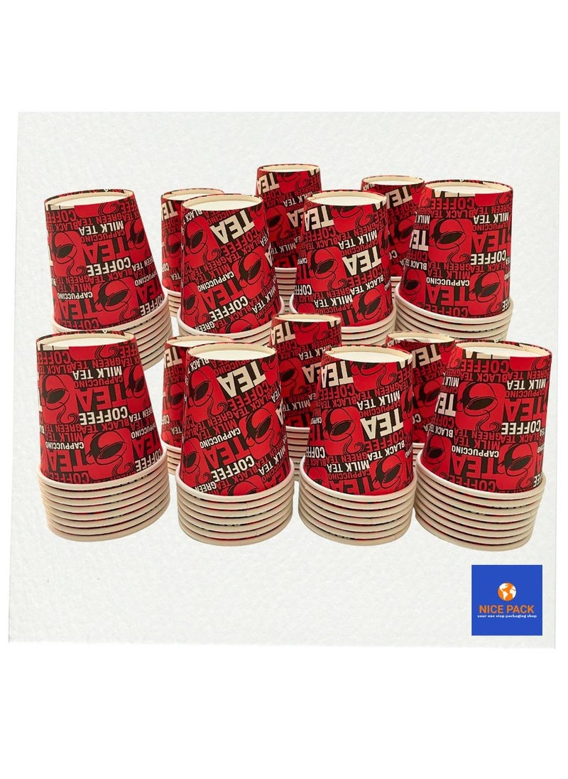 Nice Pack 100-Pieces 6.5oz Printed Paper Cups, Disposable Paper Cups for Hot/Cold Beverages, Ideal for Office, Home, Party and Travel use  - Image 3