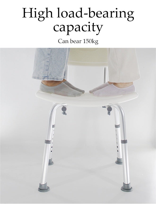 DUNISO Shower Chair Stool With Backrest，Adjustable Lightweight Bathroom Stool，Strong Load Bearing Capacity，Six Level Height Adjustment，Suitable For Elderly People, Pregnant Women, Postoperative Rehabilitation Personnel, And People With Disabilities  - Image 4