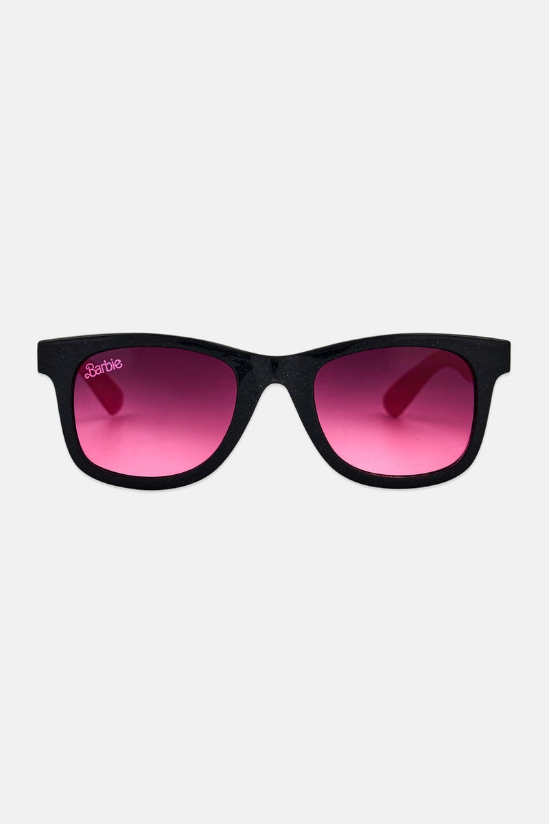 Barbie Kids Girl Square Sunglasses, Black - Image 1