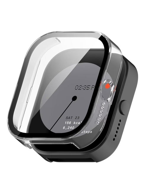 Case Compatible with CMF by Nothing Watch Pro, Full Coverage Slim Hard Case Protective Bumper Built-in Tempered Glass Screen Protector Shell for CMF by Nothing Watch Pro (Transparent)