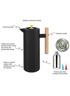 Maria Modern Vacuum Jug Flask Thermos with Push-Button 1.0L Plastic Coffee & Tea Flask, Keeps Drinks Warm for Up to 24 Hours  - Image 3