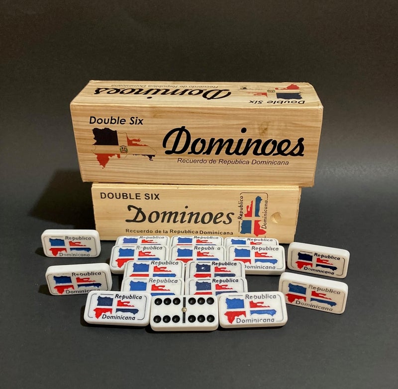 PRK 14 Dominican Republic Dominoes Double Six Novelty Set with Dominican Republic Flag Design - Ideal for Parties 1 Set med Size Domino - Image 3