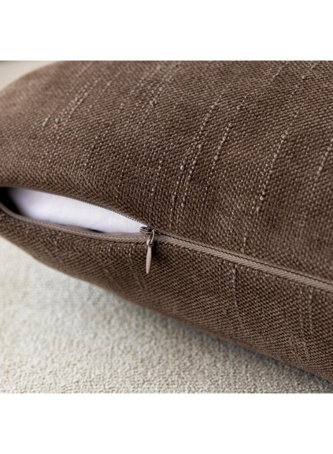 Cushion Cover 45 x 45 cm, Set of 2 Chocolate Chenille Cushion Covers, Sofa Cushion Covers, Neutral Design, Soft Luxurious Decorative Cushion for Chair, Couch, Bed, Bedroom, Home Decoration - Image 4