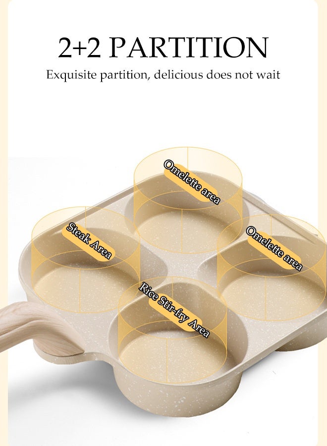 DUNISO Egg Frying Pan,4-Cup Nonstick Granite Omelette Skillet, Multifunctional Breakfast Egg Pan,Easy to Clean,Suitable for Gas Stove & Induction Cooker - Image 5