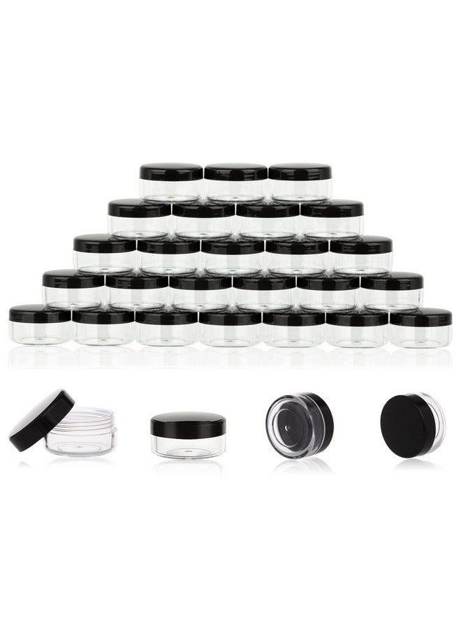 ZEJIA 10 Gram Sample Containers, 40 Count Cosmetic Containers With Lids, Refillable Empty Sample Jars, Small Plastic Containers With Lids (Black) - Image 1