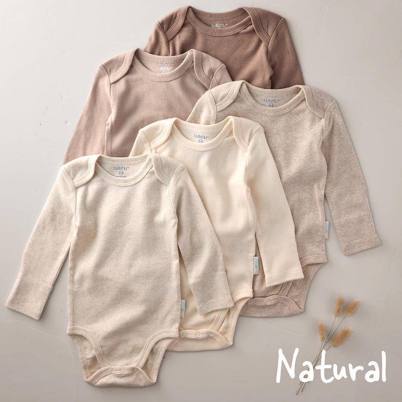 Butterblu unisex-baby Blake 5-pack Long Sleeve Bodysuits​ 100% Organic Cotton Clothes for Newborn and Baby Girls, Boys, Unisex​ - Image 5