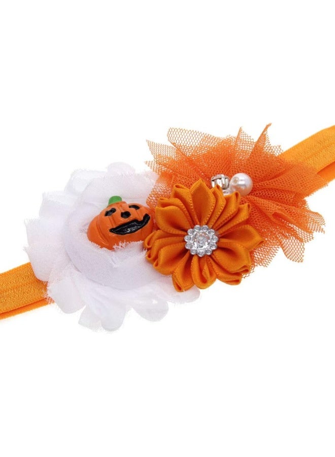 LD DRESS 3pcs/Set Newborn Baby Toddler Girls Cute Halloween Pumpkin Headdress Elastic Hair Band Accessories  - Image 2