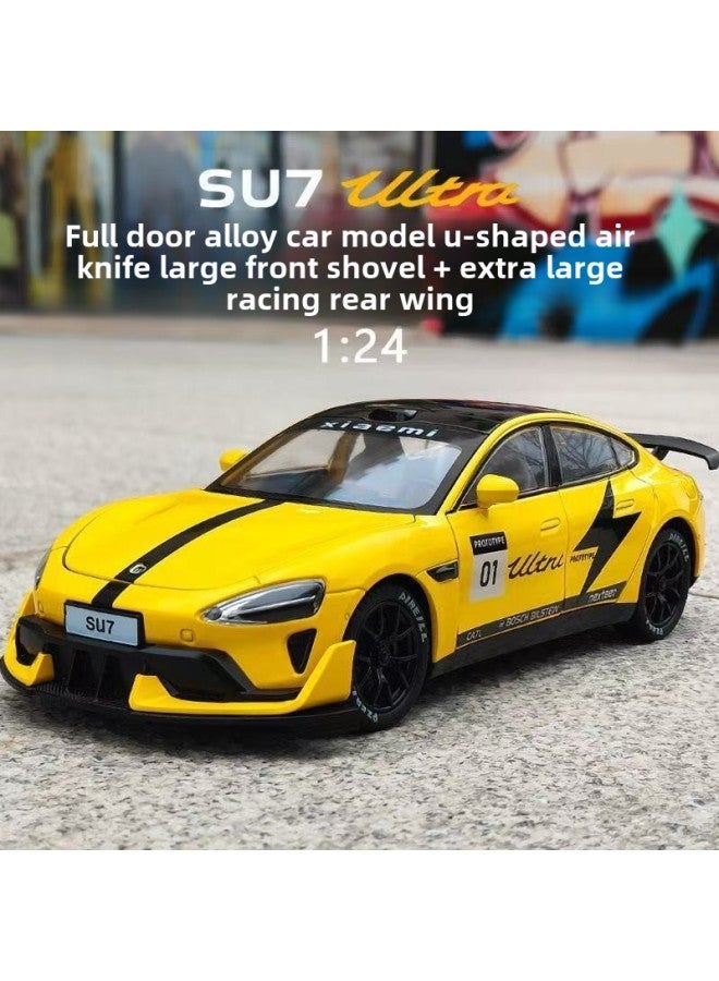 Xiaomi Su7 Car Model Simulation Alloy Car Model Car 1:24 Sports Car Collection Ornaments Back To Force Toy Ultra-Color:Olive Green  - Image 2