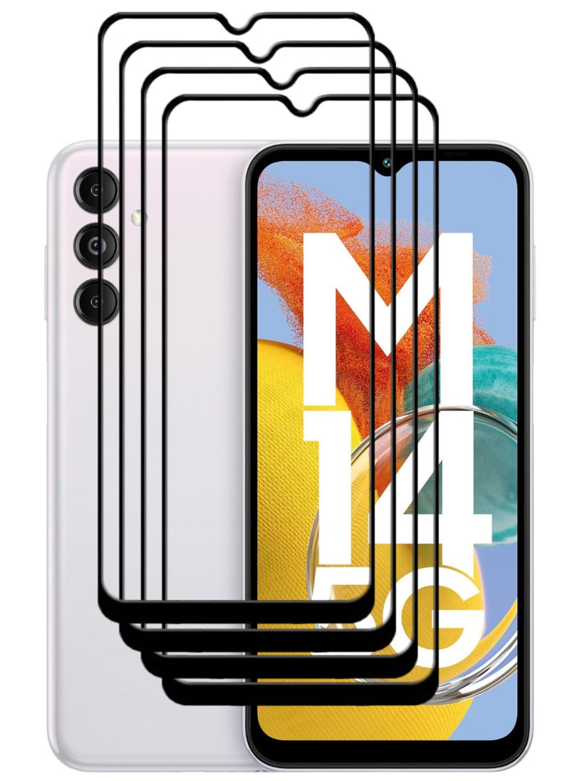 ACLIX 4 Pieces Antistatic ESD Dustproof Premium Quality High Definition Tempered Glass Screen Protector Designed For Samsung Galaxy M14 - Image 1