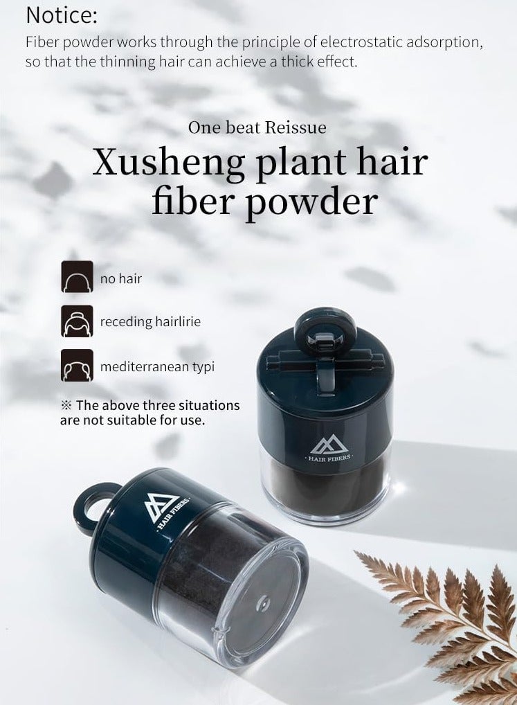 Natural Plant-Based Hair Fiber Powder for Enhancing Sparse Areas, Volumizing Thin Hair, Waterproof & Windproof, Suitable for All Hair Types, 100% Plant Fibers, Promotes a Fuller Hair Appearance(0.18oz) - Image 2
