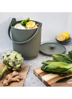 Generic Waste Bin, Garbage Bin, With Lid For Organic Waste, Grey-Green, 4L  - Image 3