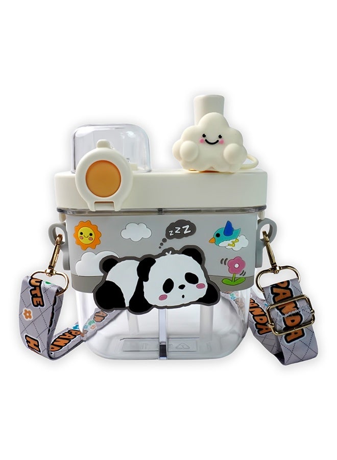 LITTLE SURPRISE BOX Little Surprise Box, Dual Beverage compartment, White Panda Tritan Kids Water Bottle, 580ml, 2yrs + - Image 1