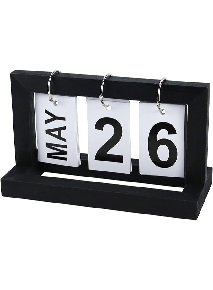 Azonee Flip Perpetual Calendar, Reusable Vintage Desktop Calender for Livingroom Office Shop Bar Desk Decor Week Month Day Display Week Month Day Display - Image 1