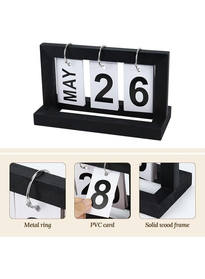 Azonee Flip Perpetual Calendar, Reusable Vintage Desktop Calender for Livingroom Office Shop Bar Desk Decor Week Month Day Display Week Month Day Display - Image 5