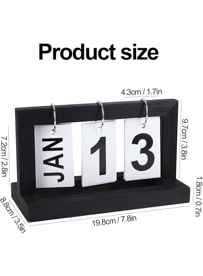 Azonee Flip Perpetual Calendar, Reusable Vintage Desktop Calender for Livingroom Office Shop Bar Desk Decor Week Month Day Display Week Month Day Display - Image 2