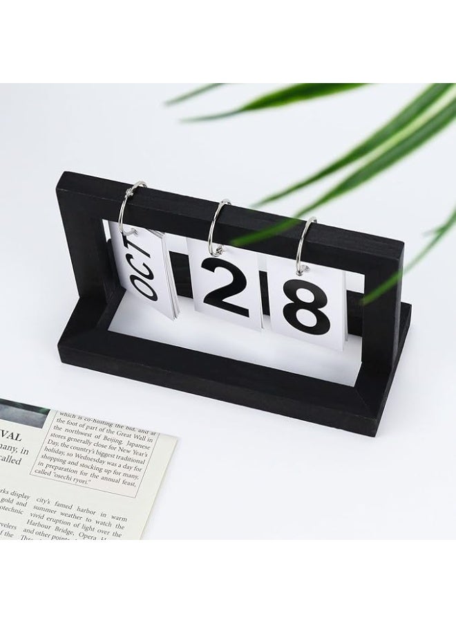 Azonee Flip Perpetual Calendar, Reusable Vintage Desktop Calender for Livingroom Office Shop Bar Desk Decor Week Month Day Display Week Month Day Display - Image 4