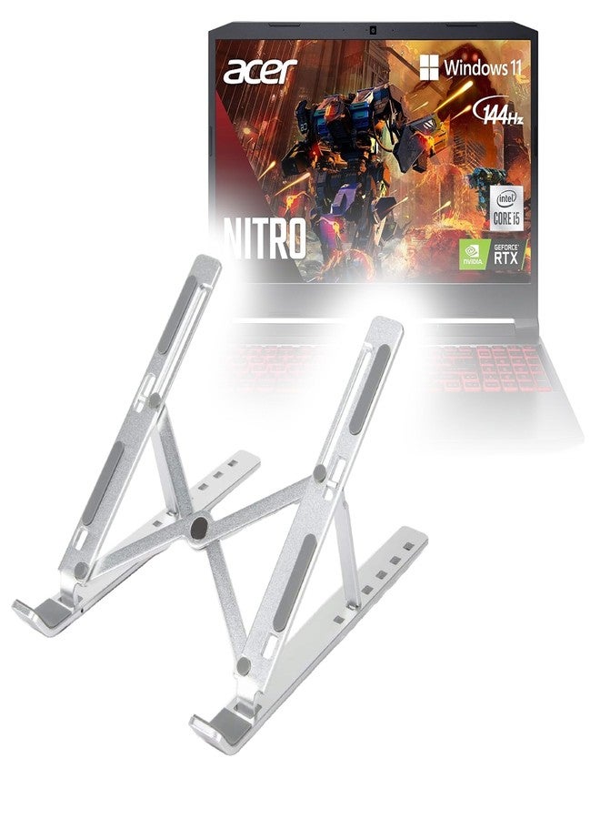 BoxWave Stand and Mount Compatible with Acer Nitro 5 (AN515-55) - Compact QuickSwitch Stand, Portable Multi Angle Viewing Foldable Riser - Metallic Silver - Image 1