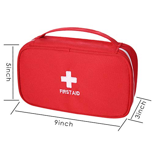Ellsang First Aid Bags Empty, Portable Travel Medicine Bag for Camping Hiking Vehicle Motorcycle, Empty First Aid Bag for Home Emergency (Red) - Image 4
