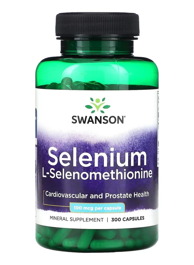 Swanson, Selenium, L-Selenomethionine, 100 mcg, 300 Capsules