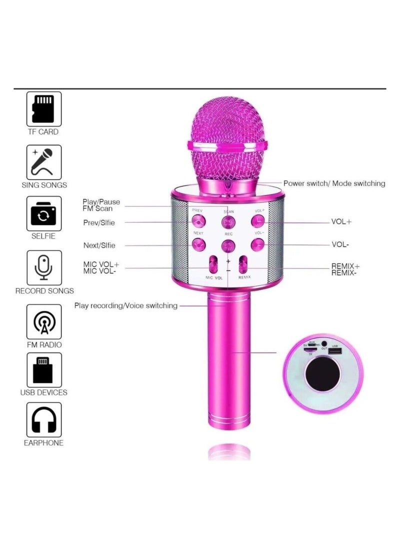 LIMITLESS Karaoke Wireless Microphone for Kids Toddler Microphone Mic Speaker Machine for Kids Party with LED Lights, Magic Sounds, Vocal Remover Compatible with iPhone, Android, iPad, PC (Black)  - Image 2