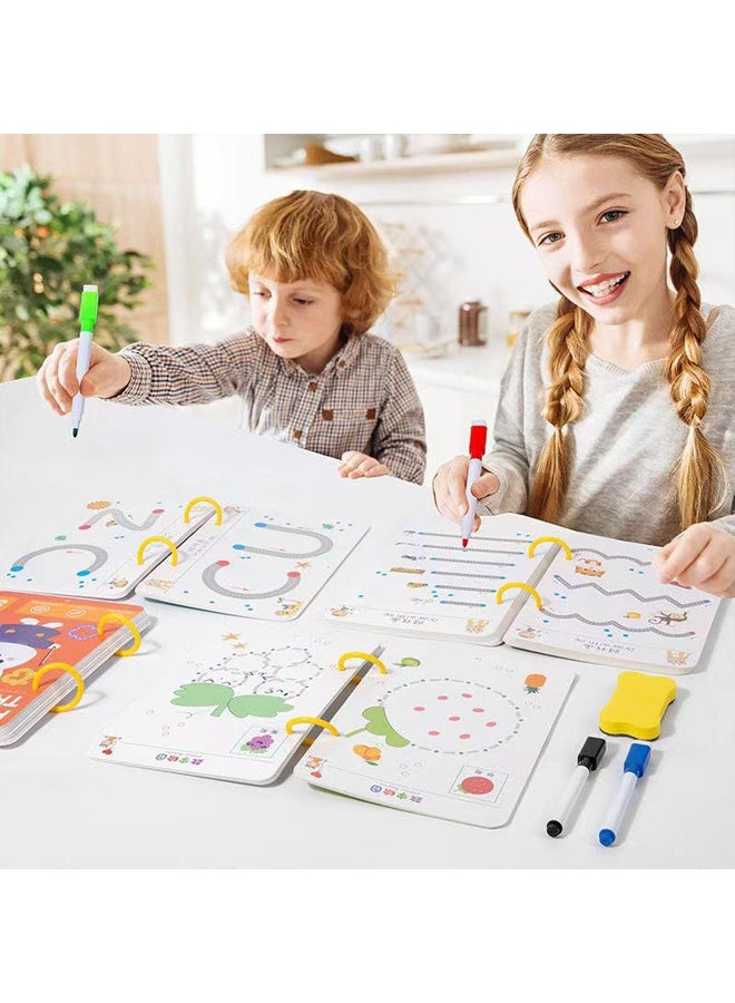 Zeemey 96 Pages/10 Pens - Pen Control Exercise Book with Erasable Pen and Refill, Reusable Tracing and Drawing Exercise Book - Essential Tool for Enhancing Hand Eye Coordination and Learning Writing Skills - Image 2