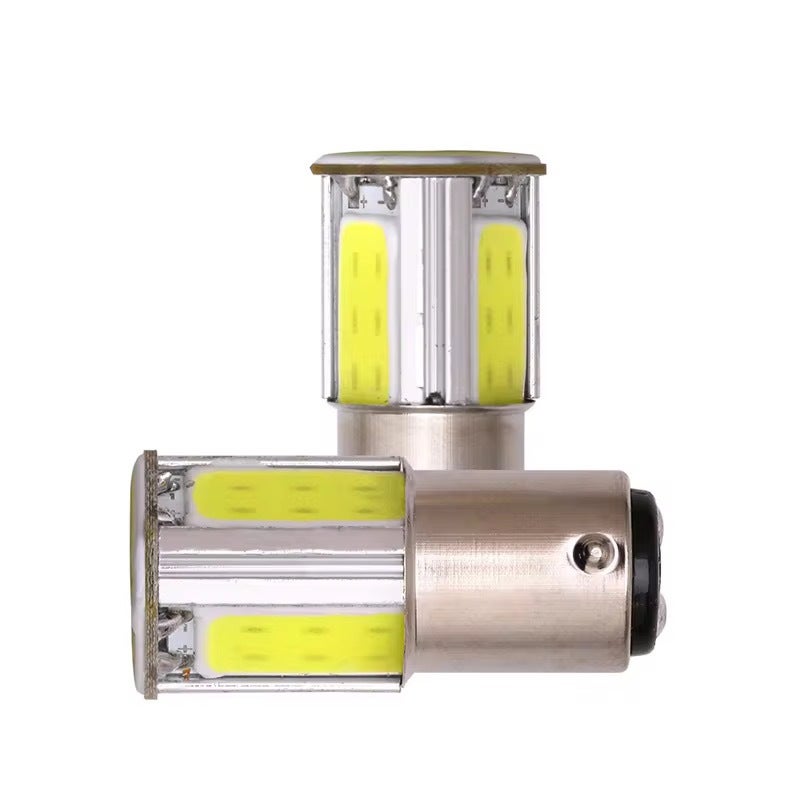 Motorcycle universal tail light brake light car tail light bulb brake light 12V double wire high and low foot bulb Yellow - Image 3
