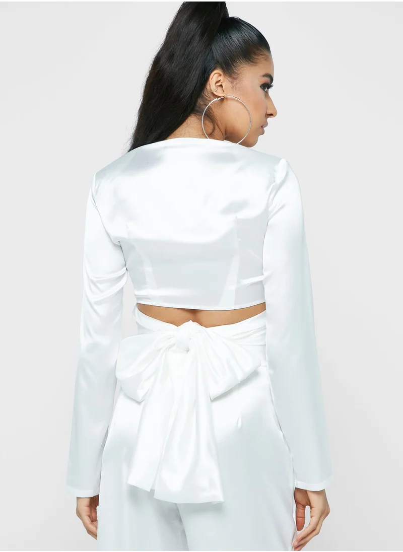 Amy Lynn Front Twist Tie Back Crop Top