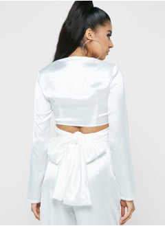 Amy Lynn Front Twist Tie Back Crop Top  - Image 2