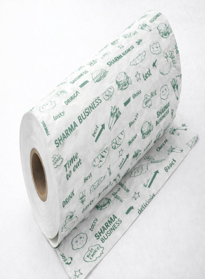ARETOR 50 Meters Food Wrapping Roll, Premium Non-Stick Butter Paper, Reheatable Oven Safe Parchment, 54 GSM, White with Green Print - Image 2