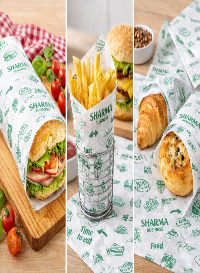 ARETOR 50 Meters Food Wrapping Roll, Premium Non-Stick Butter Paper, Reheatable Oven Safe Parchment, 54 GSM, White with Green Print - Image 3