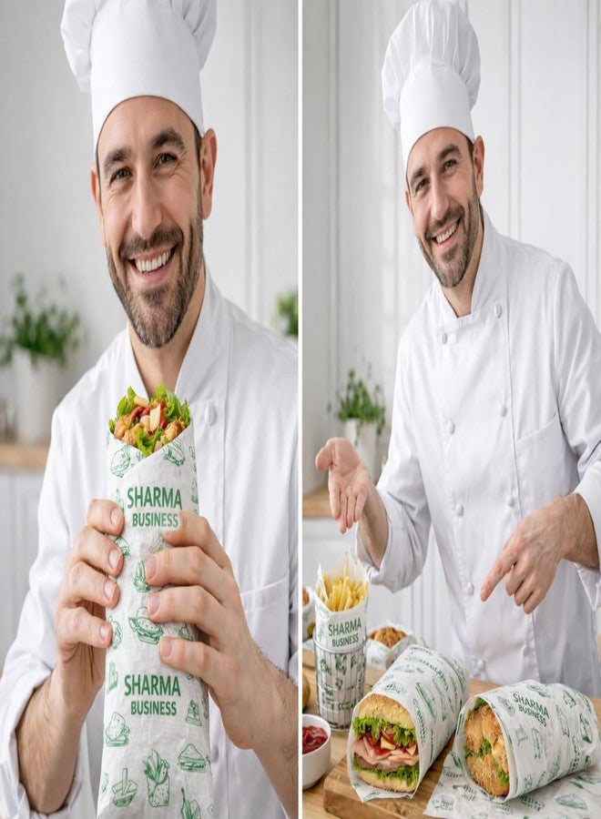 ARETOR 50 Meters Food Wrapping Roll, Premium Non-Stick Butter Paper, Reheatable Oven Safe Parchment, 54 GSM, White with Green Print - Image 4
