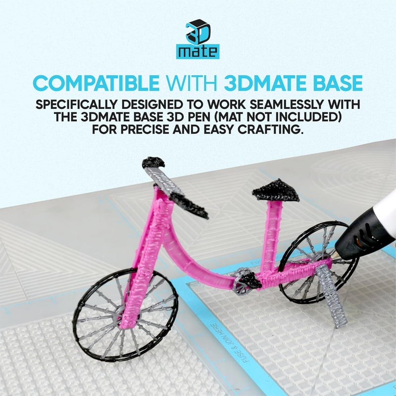 3Dmate 3D Pen Paper Stencils for Flower Pot, Pen Holder, School Bus, Bird House, Bicycle - Compatible with Base 3D Pen (Mat Not Included) - Image 5
