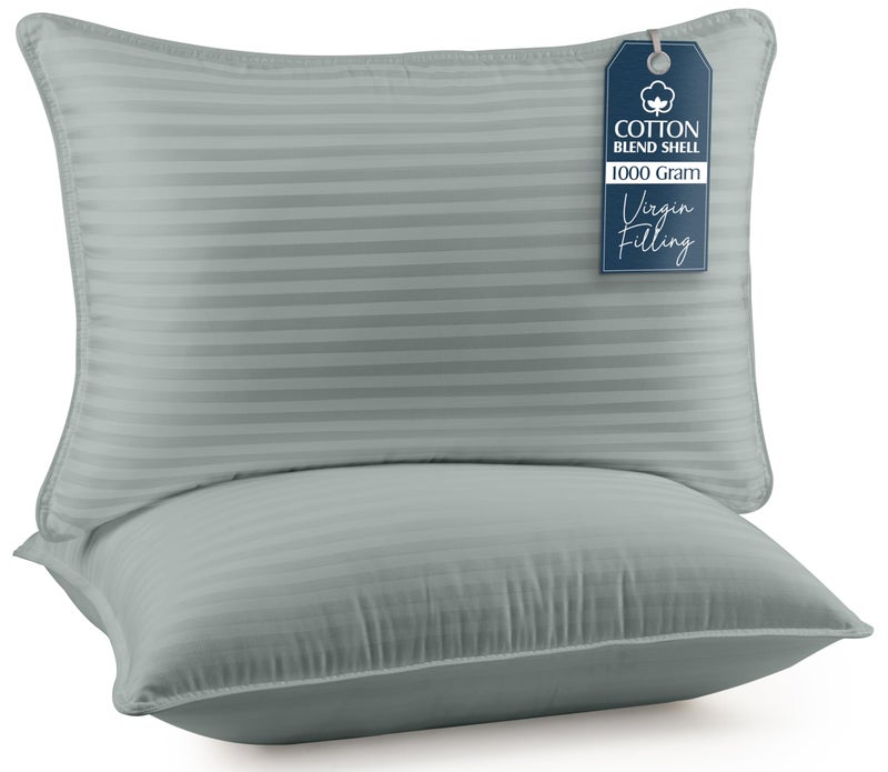 Utopia Bedding Bed Pillows for Sleeping Queen Size Light Grey Set of 2 Cooling Hotel Quality for Back Stomach or Side Sleepers