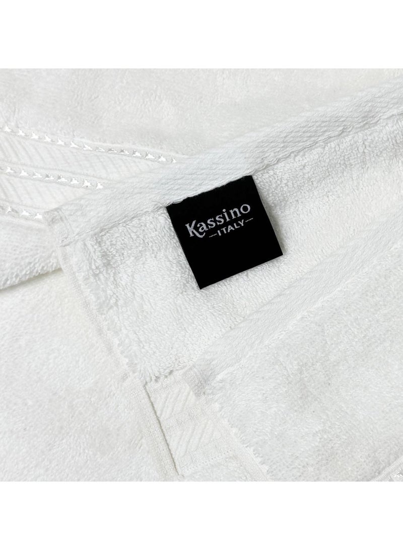 كاسينو Kassino Jumbo Face Towel (12 Pack, 33x33 cm) - 580 GSM Large Face Towels,100% Combed Cotton, Soft & Quick-Dry Towels, Highly Absorbent, Double Stitched Hotel Quality Towels | White - Image 4
