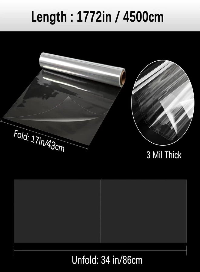 Giiffu Clear Cellophane Wrap Roll-Plastic Gift Wrapping Paper 148ft x 34 inches, Transparent Paper Wrap Roll 3 Mil Thick for Floral Bouquets, Flower Paper Wrapping for Hampers, Baskets, Treats, Arts & Crafts - Image 2