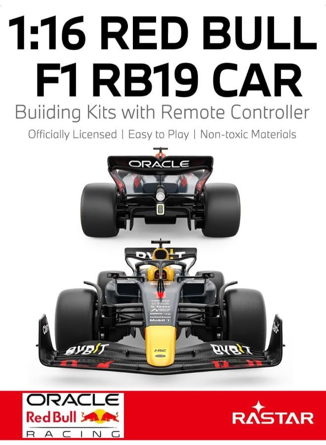 راستار طقم بناء سيارة ريد بول RB19 F1 RC بمقياس 1/16 من RASTAR 92600 - سيارة أوراكل ريد بول فورمولا 1 RB19 مرخصة رسميًا للتحكم عن بعد، طقم بناء سيارة F1 للعب والعرض - هدية مثالية - Image 2