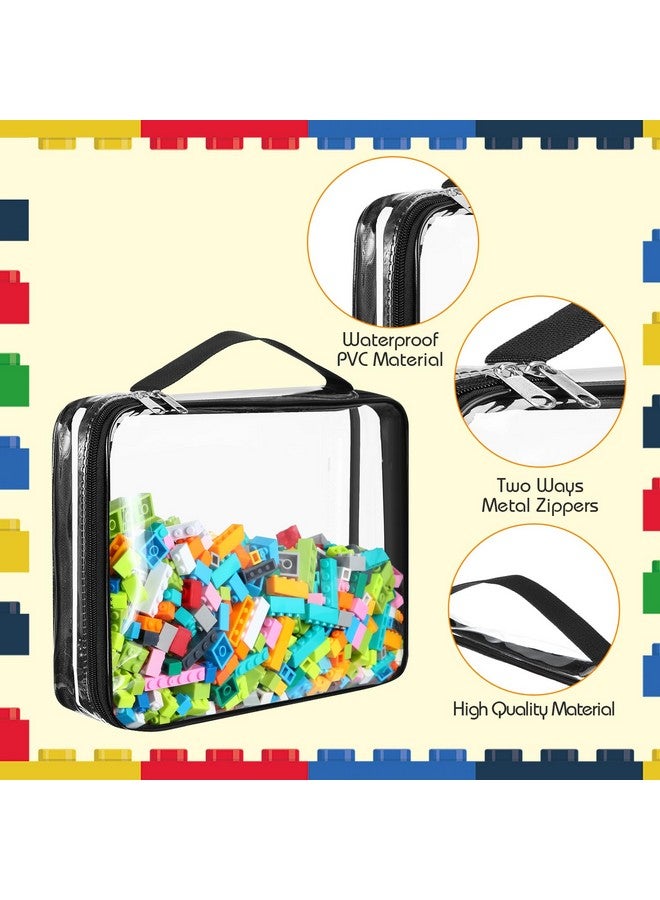 Sanwuta 6 Packs Toy Storage Bags, PVC Organizing Case Bags with Zipper, Waterproof Toy Container for Board Games, Building Blocks, Puzzles, Small Toys and Kids Books(Large, Small,Clear) - Image 3