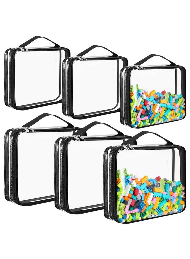 Sanwuta 6 Packs Toy Storage Bags, PVC Organizing Case Bags with Zipper, Waterproof Toy Container for Board Games, Building Blocks, Puzzles, Small Toys and Kids Books(Large, Small,Clear) - Image 1
