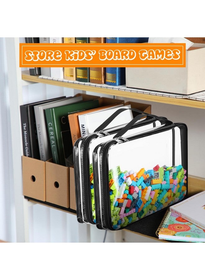 Sanwuta 6 Packs Toy Storage Bags, PVC Organizing Case Bags with Zipper, Waterproof Toy Container for Board Games, Building Blocks, Puzzles, Small Toys and Kids Books(Large, Small,Clear) - Image 4