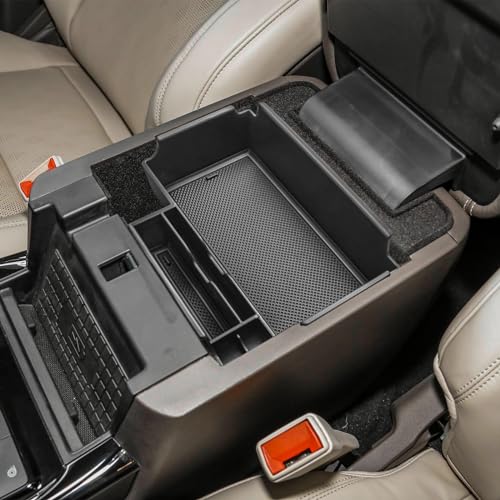 HGWEI Center Console Organizer Compatible with Ford Explorer 2020 2021 2022 2023 2024 2025 2026 Interior Accessories, Coin Holder Armrest Secondary Storage Box Container Insert Divider Tray, Black - Image 1
