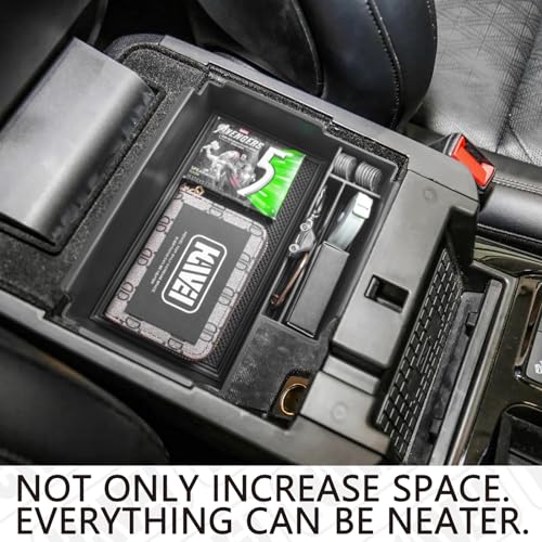 HGWEI Center Console Organizer Compatible with Ford Explorer 2020 2021 2022 2023 2024 2025 2026 Interior Accessories, Coin Holder Armrest Secondary Storage Box Container Insert Divider Tray, Black - Image 2