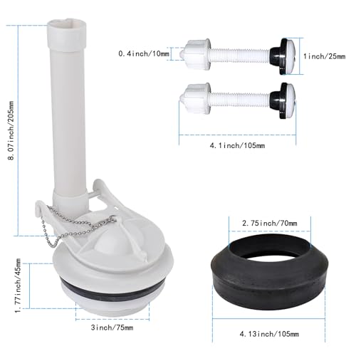 VALLVATER 3-Inch Flush Valve Replacement Kit With Gasket and Bolts - Compatible With American Standard 738921-100.0070A Two-Piece Toilet - Image 2