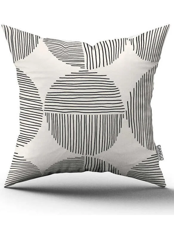 Cango Home Double Sided Cream Black Bohemian Scandinavian Geometric Digital Printed Throw Pillow Cover CGH1220