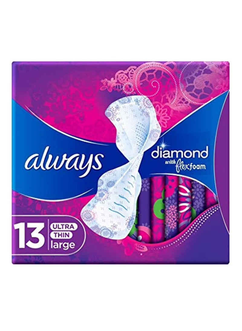 Always Diamond Flexfoam Large Sanitary Pads With Wings pack of 13piece - Image 1