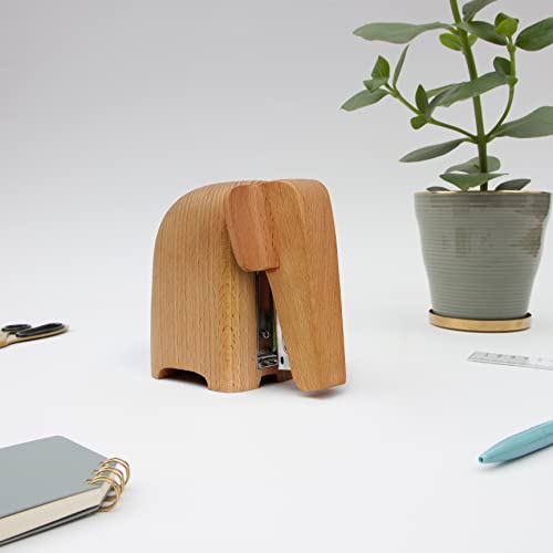 Suck UK - Elephant Stapler Elephant Gifts & Desk Accessories for Animal Lovers Unforgettable Office Desk Stationery Wooden Ornament Practical & Decorative Home Accessories Large Deco Decoration - Image 5