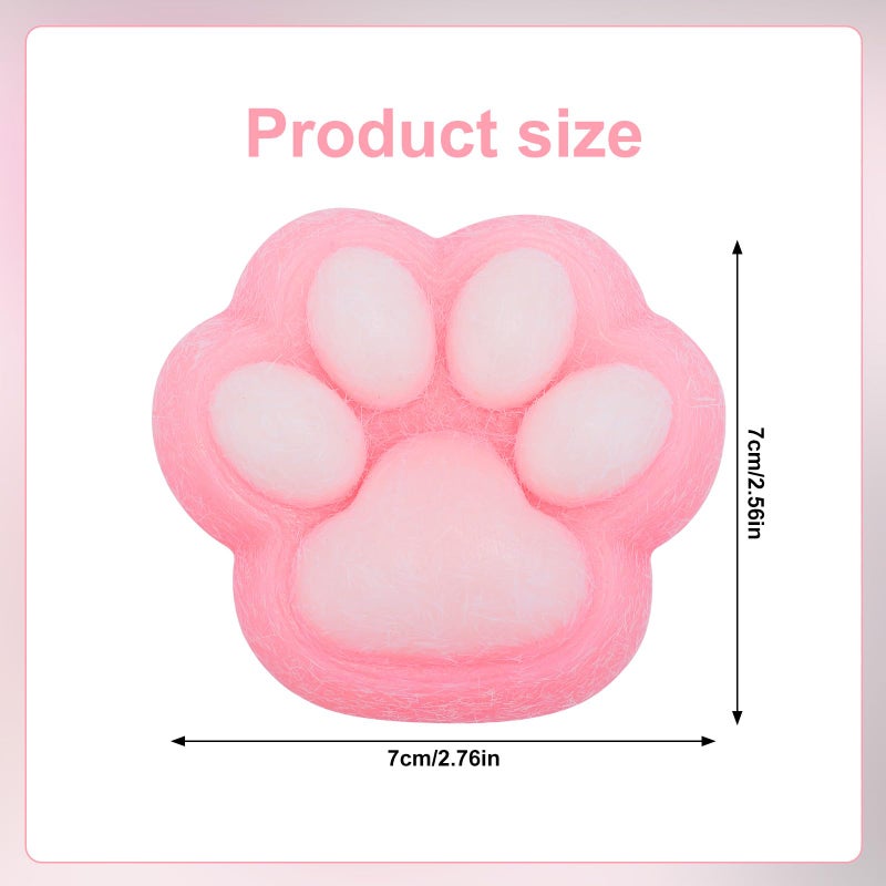 PEUTIER PEUTIER Taba Squishy, Plastic Squeeze Toy with 10 Fluffy Mini Balls, Kawaii Kitten Paw, Squishy Relaxing Animals Fidget Toy for Teenagers Adults (Pink)  - Image 2